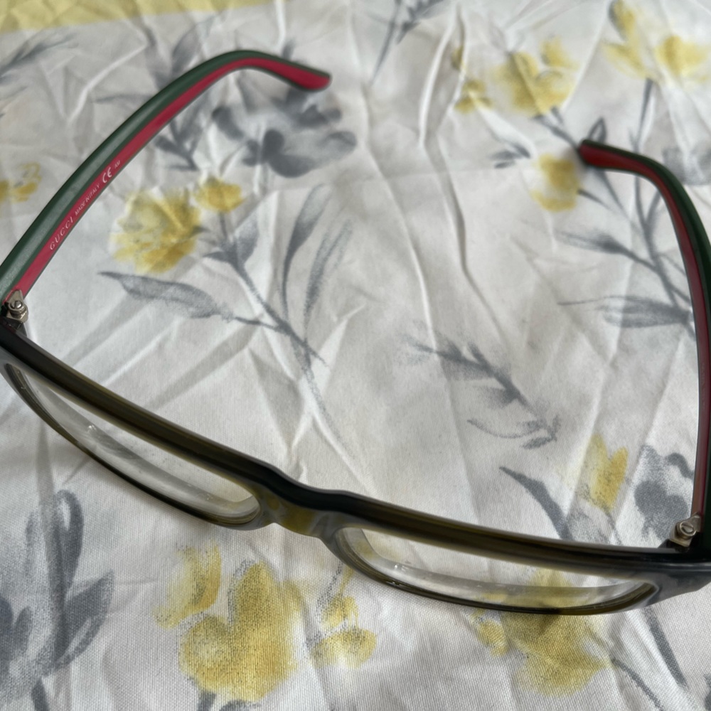 Gucci Logo GG11200 001 Eyeglasses brown squares Men